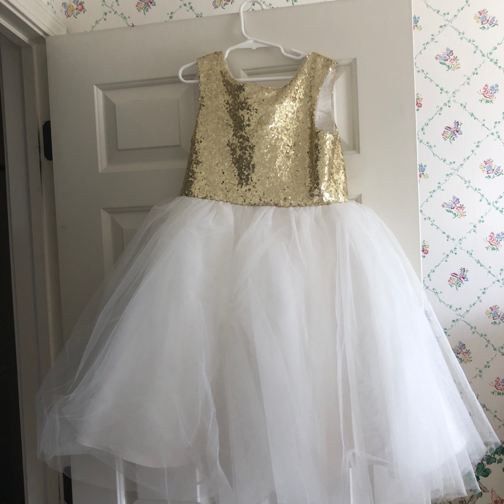 Gold and white dress